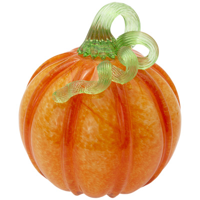 Small Orange Glass Pumpkin