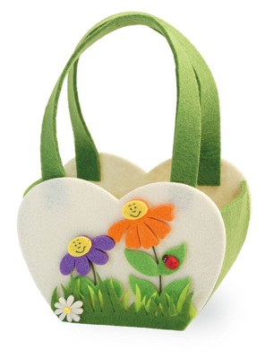 Heart Purse Felt Basket