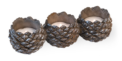 Pinecone Tri-Tealight Holder