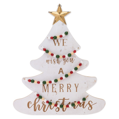 Beaded Wish You Merry Xmas Tree Sign