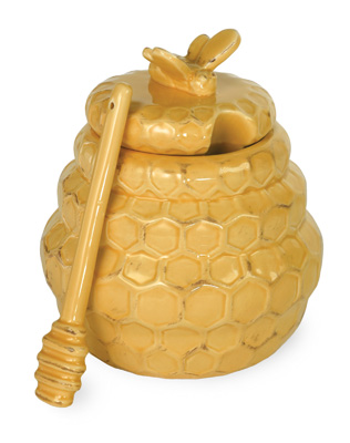 Honeycomb Honey Pot & Dipper