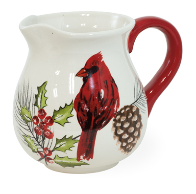 Yuletide Cardinal Pitcher