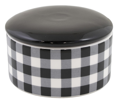 Black & White Check Lidded Dish