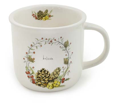 Pinecones & Bells Mug Wreah