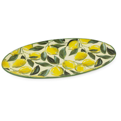 Painterly Lemons Oval Plate