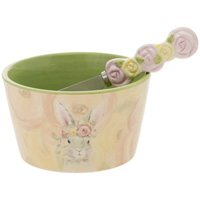 Bunny FLower Crown Bowl & Spreader