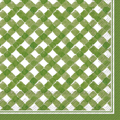 Rosanne Beck Gingham Green Lunch Napkins