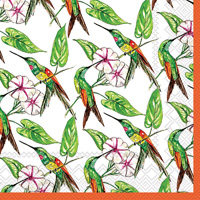 Rosanne Beck Hummingbird and Hibiscus Lunch Napkins