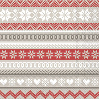 Nordic Pattern Lunch Napkin cream red