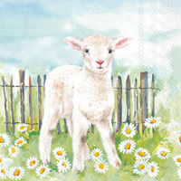 Lamb In The Meadow Lunch Napkin