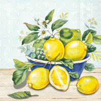 Lemon In Bowl Lunch Napkin mint