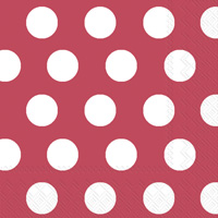 Big Dots Crimson/White Lunch Napkins