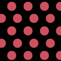 Big Dots Black/Red Lunch Napkins