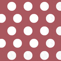 Big Dots Maroon/White Lunch Napkins