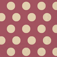 Big Dots Maroon/Gold Lunch Napkins