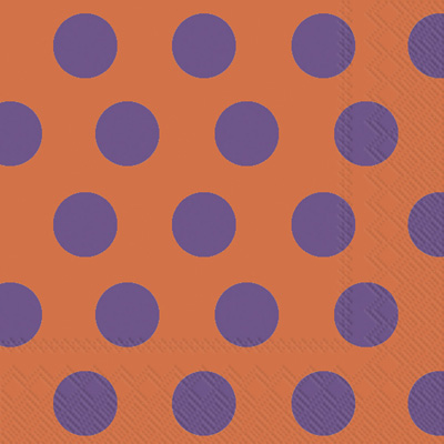 Big Dots Orange/Purple Lunch Napkins