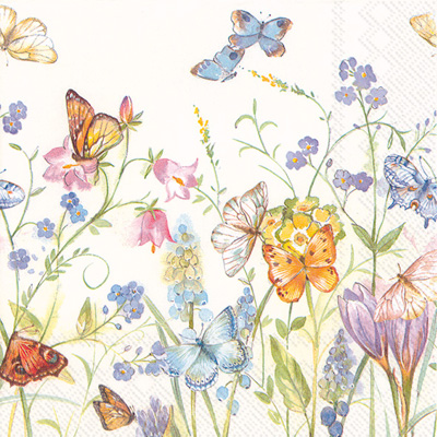 Butterflies and Blossoms Lunch Napkins