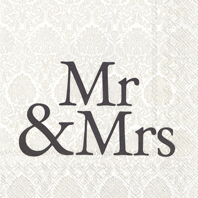 Mr & Mrs Black Lunch Napkins