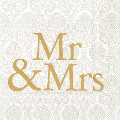 Mr & Mrs Gold Lunch Napkins