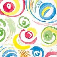 Happy Circles White Lunch Napkins