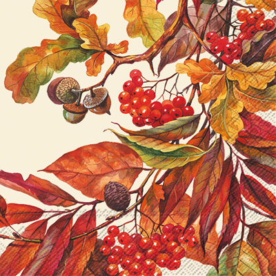 Fall Colors Cream Lunch Napkins
