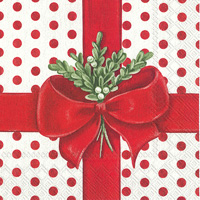 A Present for You White Red Lunch Napkins