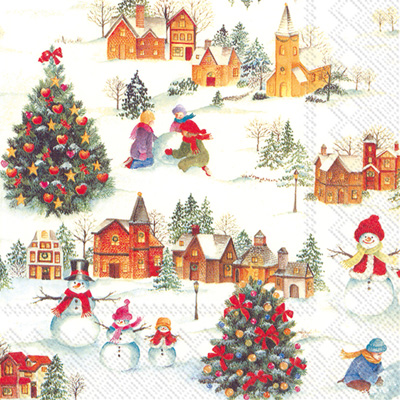 Happy Christmas Time Lunch Napkins