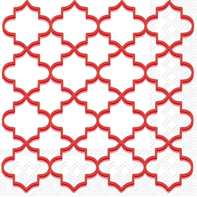 Moroccan Trellis Red Lunch Napkins
