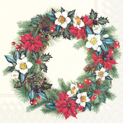Christmassy Wreath Lunch Napkins