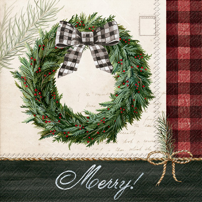 Holiday Wreath Lunch Napkins