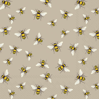 Lovely Bees Linen Lunch Napkins