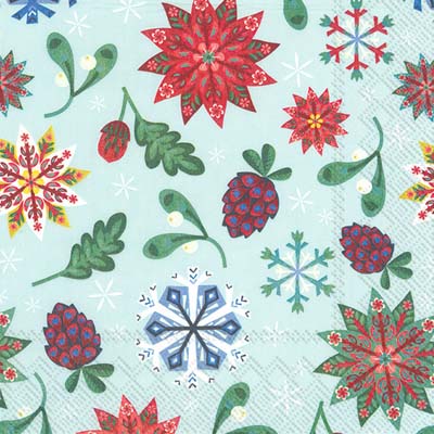 Buon Natale Lunch Napkin light blue