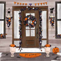 Halloween Door Lunch Napkin