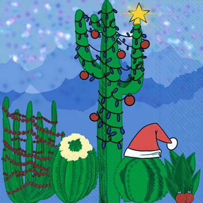 Christmas Cacti Lunch Napkin