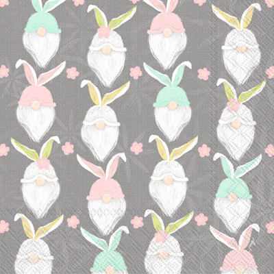 Bunny Gnome Pattern Lunch Napkin