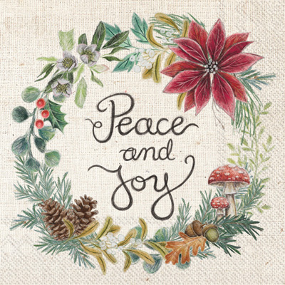 Peace And Joy Lunch Napkin linen