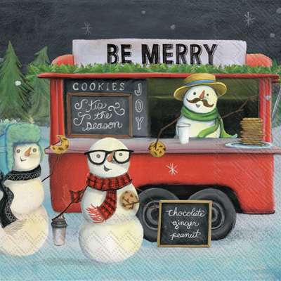 Christmas On Wheels Lunch Napkin