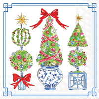 Bright Topiary Trees Lunch Napkin