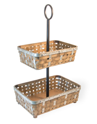 Olivia Bamboo 2-Tiered Basket