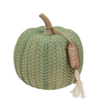 Sage Textured Weave Pumpkin with Tag