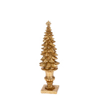 Small Gold Pine Tree Topiary