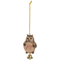 Joy Owl Ornament with Bell