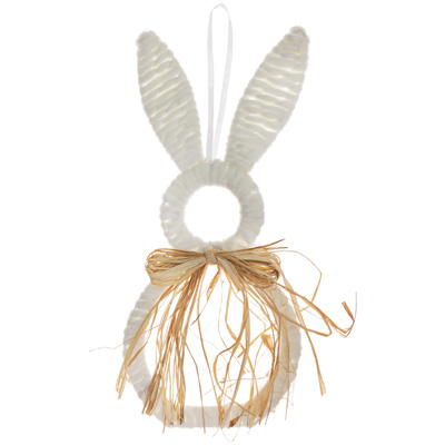 RUFFLES CCOTTON BUNNY HANGING DECORWHITE