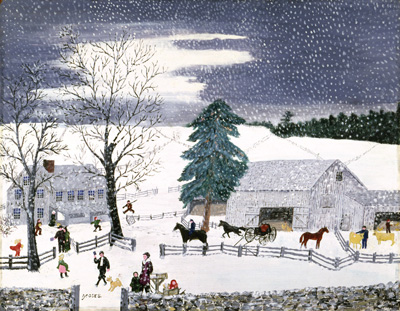 The MET Grandma Moses Mailman Has Gone Holiday Cards