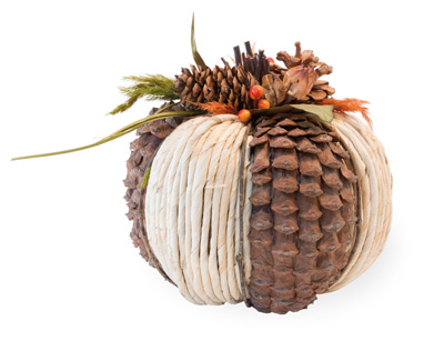 Pinecone Raffia Pumpkin