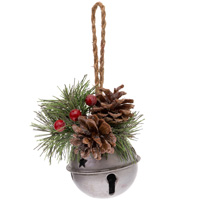 Small Garland Bell Silver Ornament