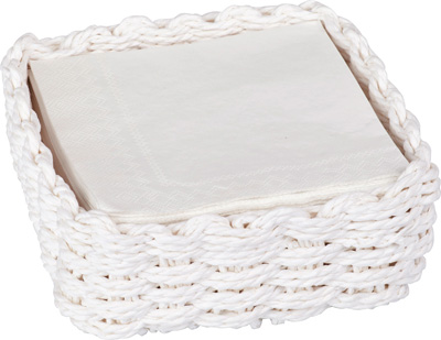 Paper Woven Cocktail Caddy white