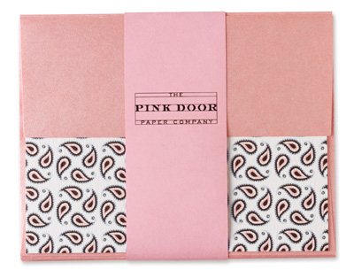 Pink Door Notecard Set Paisley