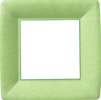 Classic Linen Green Dinner Paper Plates