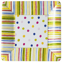 Smart Dots White Square Paper Dinner Plates